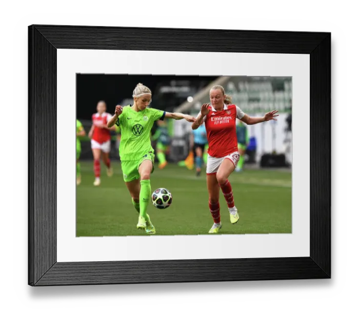 Framed Print : Arsenal vs. VfL Wolfsburg: A Fight for the UEFA Women's Champions League Final Framed Print : Arsenal vs. VfL Wolfsburg: A Fight for the UEFA Women's Champions League Final