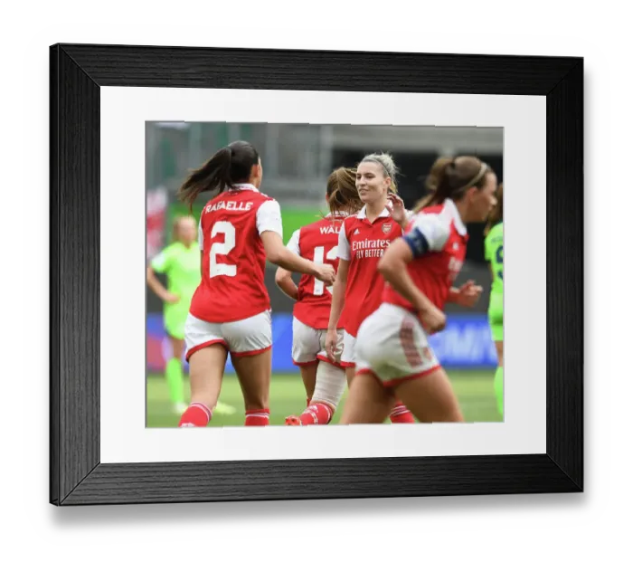 Framed Print : Arsenal Women's Champions League Semifinal: Arrows Soar Over Wolfsburg with Catley's Brace Framed Print : Arsenal Women's Champions League Semifinal: Arrows Soar Over Wolfsburg with Catley's Brace