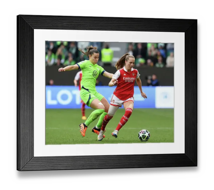 Framed Print : Arsenal vs. VfL Wolfsburg: Semi-Final Clash in UEFA Women's Champions League Framed Print : Arsenal vs. VfL Wolfsburg: Semi-Final Clash in UEFA Women's Champions League