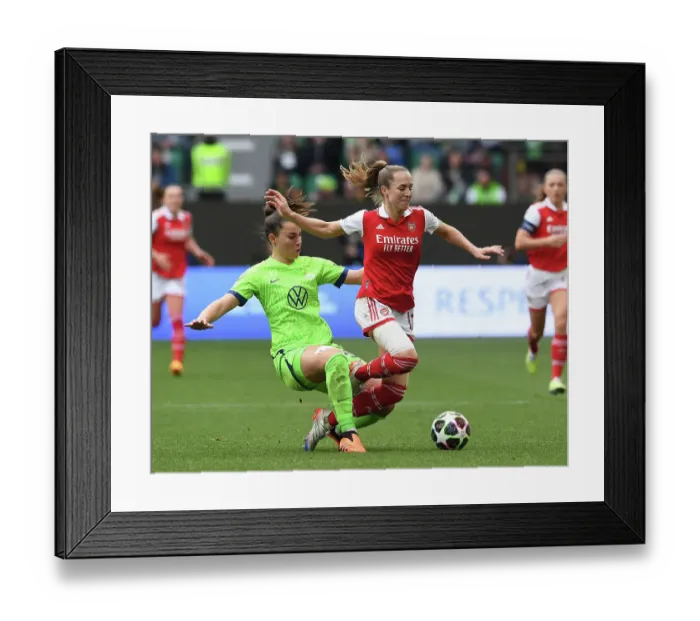 Framed Print : Arsenal vs. VfL Wolfsburg: A UEFA Women's Champions League Semifinal Showdown Framed Print : Arsenal vs. VfL Wolfsburg: A UEFA Women's Champions League Semifinal Showdown