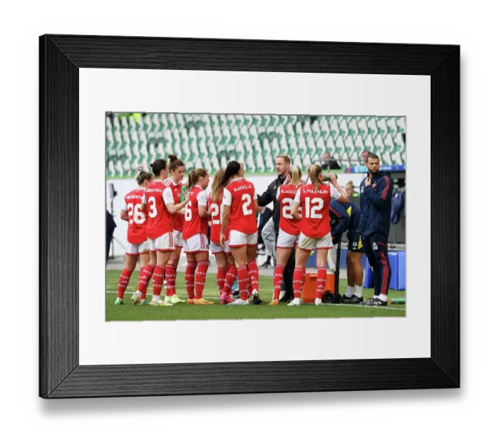 Framed Print : Arsenal Women in UEFA Champions League Semi-Final Clash with VfL Wolfsburg: Jonas Eidevall's Command