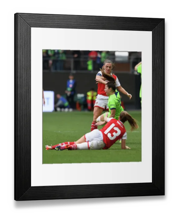 Framed Print : Arsenal vs. VfL Wolfsburg: Tense Semifinal Clash in UEFA Women's Champions League