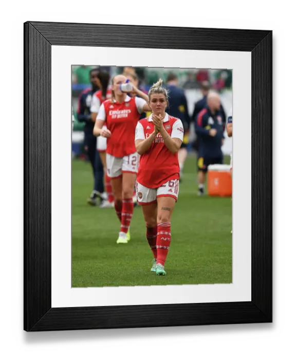 Framed Print : Arsenal Women's UEFA Champions League Semifinal: Arsenal Clap for Supporters vs. VfL Wolfsburg