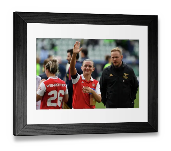 Framed Print : Arsenal Women's Champions League Semi-Final First Leg: Arriving Triumphant at Volkswagen Arena