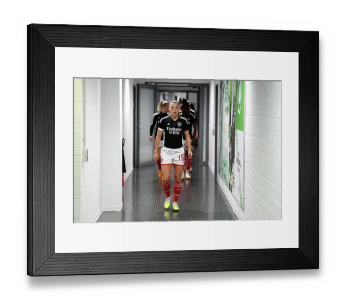 Framed Print : Arsenal Women Gear Up for UEFA Champions League Semi-Final Showdown against VfL Wolfsburg