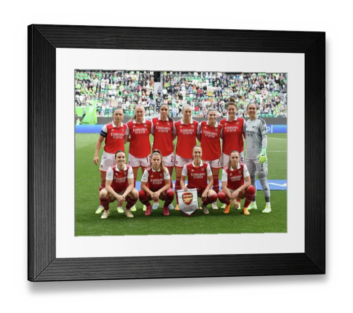 Framed Print : Arsenal Women's Team Gathers Before Semifinal Clash Against VfL Wolfsburg in UEFA Champions League Framed Print : Arsenal Women's Team Gathers Before Semifinal Clash Against VfL Wolfsburg in UEFA Champions League