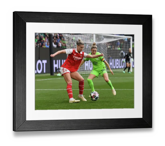 Framed Print : Arsenal vs. VfL Wolfsburg: A UEFA Women's Champions League Semifinal Showdown