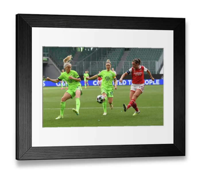 Framed Print : Arsenal vs. VfL Wolfsburg: UEFA Women's Champions League Semifinal Showdown