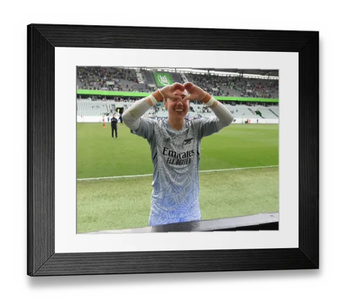 Framed Print : Manuela Zinsberger in Action: Arsenal's Goalkeeper Shines in UEFA Women's Champions League Semifinal vs. VfL Wolfsburg Framed Print : Manuela Zinsberger in Action: Arsenal's Goalkeeper Shines in UEFA Women's Champions League Semifinal vs. VfL Wolfsburg