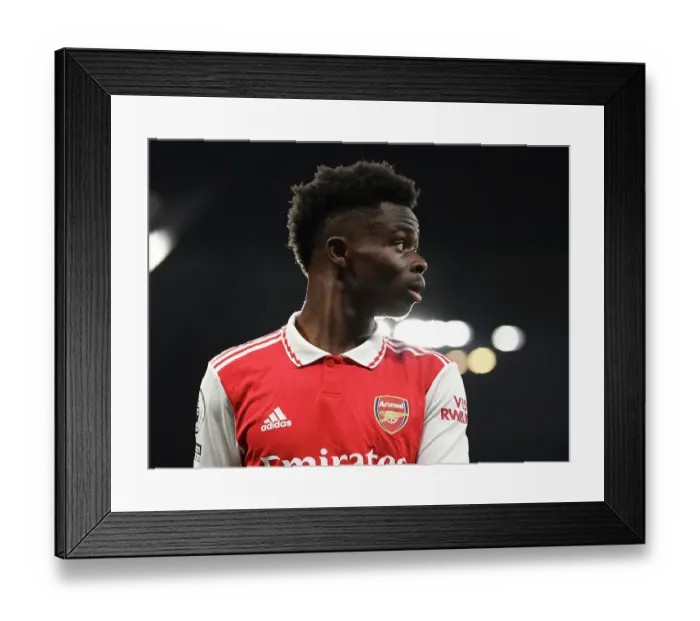 Framed Print : Bukayo Saka's Thrilling Performance: Manchester City vs. Arsenal, Premier League 2022-23 Framed Print : Bukayo Saka's Thrilling Performance: Manchester City vs. Arsenal, Premier League 2022-23