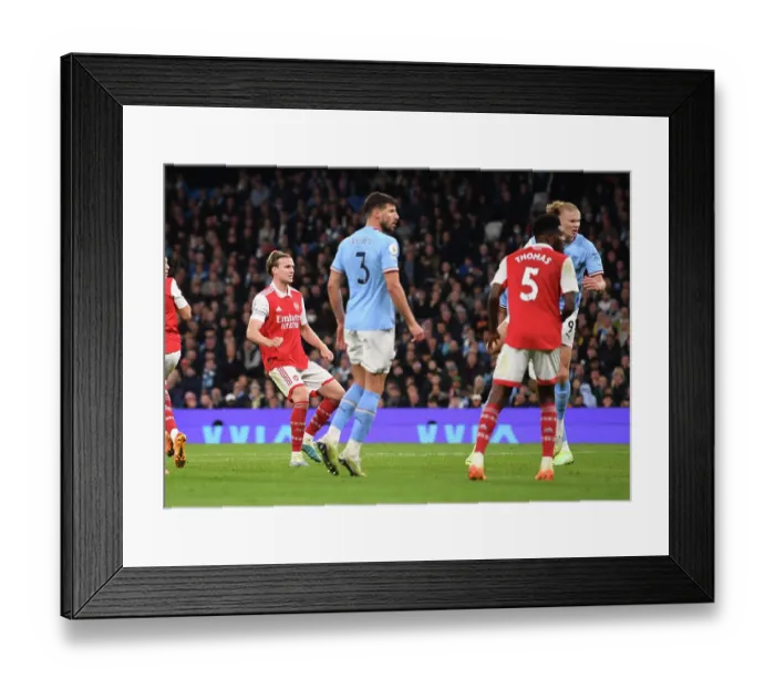 Framed Print : Robby Holding Scores the Upset: Manchester City vs. Arsenal in the Premier League (April 2023)