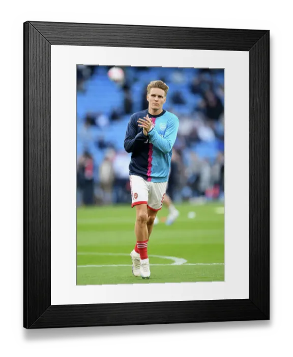 Framed Print : Arsenal's Martin Odegaard Acknowledges Fans Before Manchester City Clash (Premier League 2022-23)