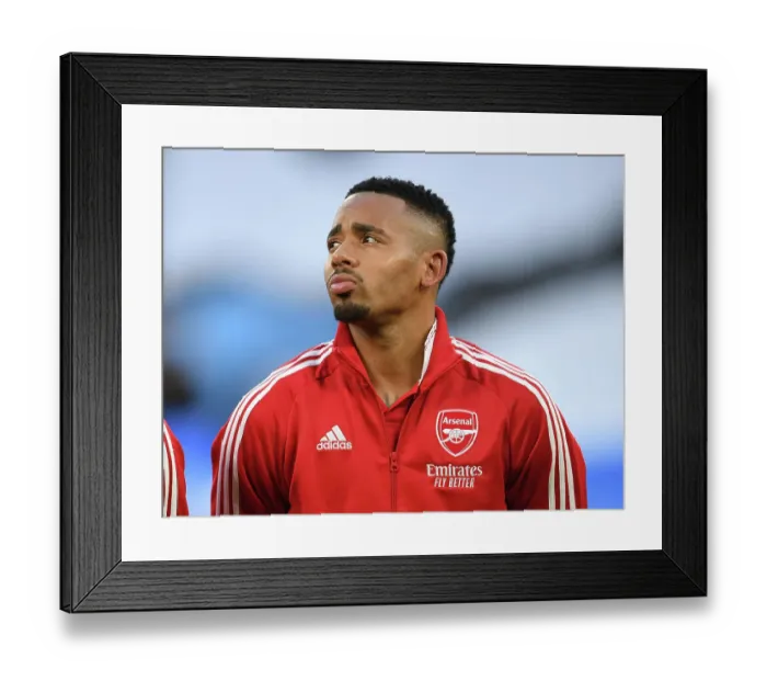 Framed Print : Gabriel Jesus: Arsenal's Pre-Match Focus at Manchester City, Premier League 2022-23
