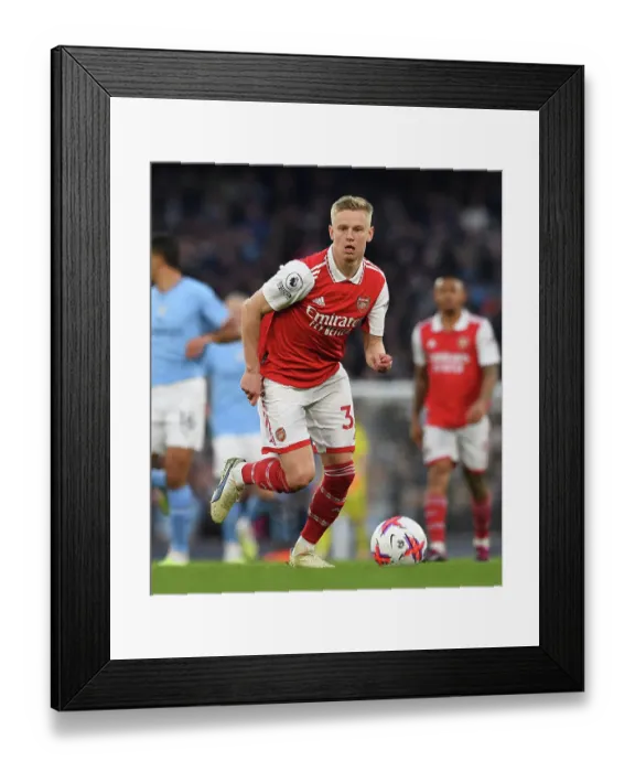Framed Print : Arsenal's Zinchenko Faces Manchester City in Premier League Showdown (2022-23)