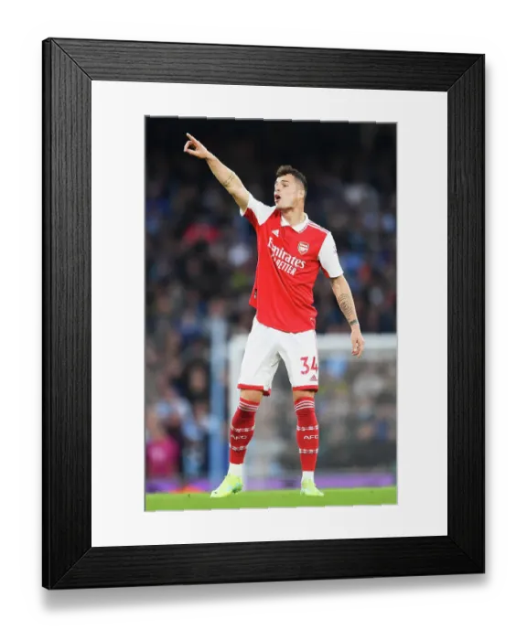 Framed Print : Xhaka Leads Arsenal: Manchester City vs Arsenal FC, Premier League 2022-23