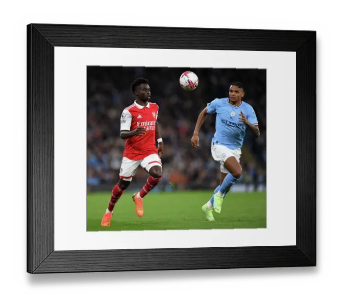 Framed Print : Battling for Possession: Saka vs. Akanji - Manchester City vs. Arsenal, Premier League 2022-23 Framed Print : Battling for Possession: Saka vs. Akanji - Manchester City vs. Arsenal, Premier League 2022-23
