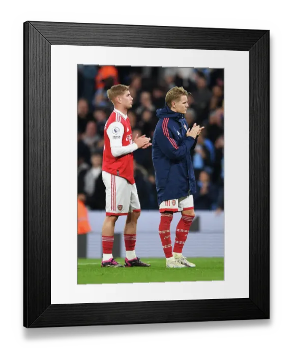 Framed Print : Arsenal Players Applaud Fans After Defeat at Manchester City, 2022-23 Premier League Framed Print : Arsenal Players Applaud Fans After Defeat at Manchester City, 2022-23 Premier League