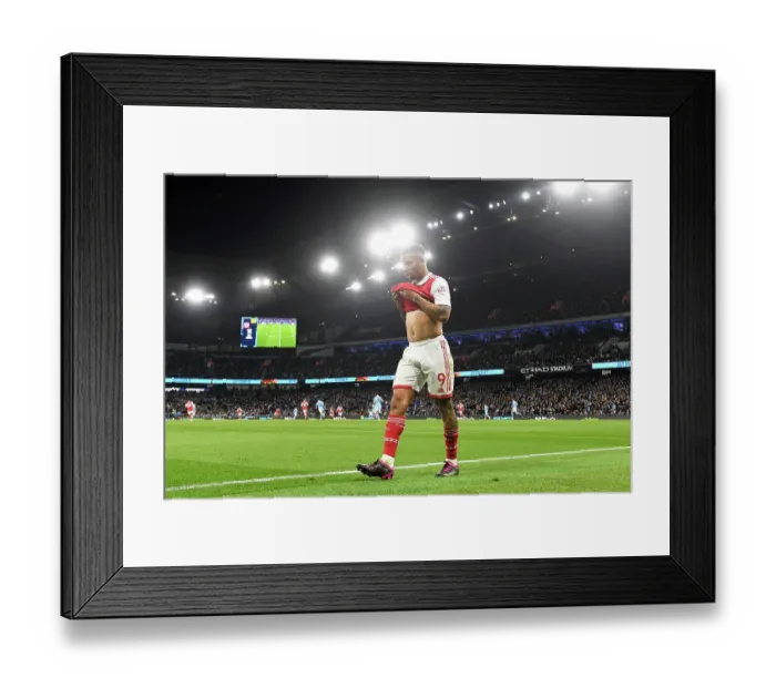 Framed Print : Gabriel Jesus Substitution: Manchester City vs. Arsenal, Premier League 2022-23
