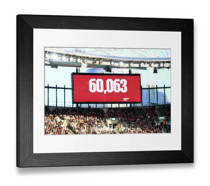 Framed Print : Record-Breaking 60, 063 Attendance: Arsenal Women's UEFA Champions League Semifinal vs. VfL Wolfsburg at Emirates Stadium
