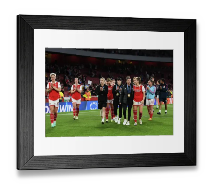Framed Print : Arsenal Women Bid Farewell after Heartbreaking UEFA Champions League Semifinal Loss Framed Print : Arsenal Women Bid Farewell after Heartbreaking UEFA Champions League Semifinal Loss