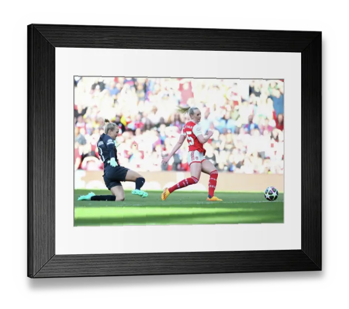 Framed Print : Arsenal Women Reach Champions League Final: Stina Blackstenius Scores Historic Goal vs. VfL Wolfsburg