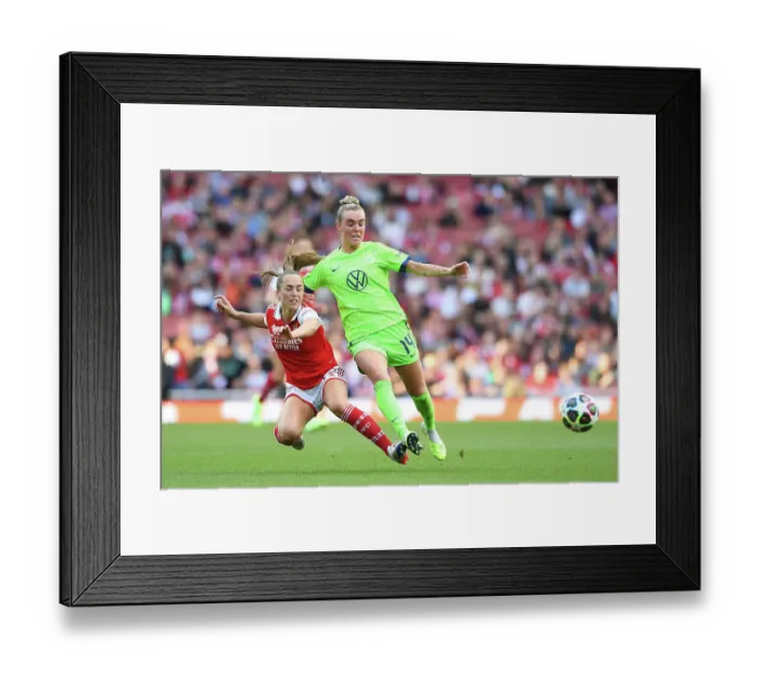 Framed Print : Arsenal vs. VfL Wolfsburg: A Fierce Semifinal Clash in the UEFA Women's Champions League Framed Print : Arsenal vs. VfL Wolfsburg: A Fierce Semifinal Clash in the UEFA Women's Champions League