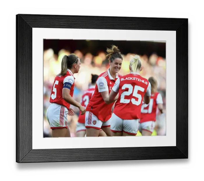 Framed Print : Heartbreaking Offside: Arsenal's Disallowed Goal in UEFA Women's Champions League Semifinal vs. VfL Wolfsburg