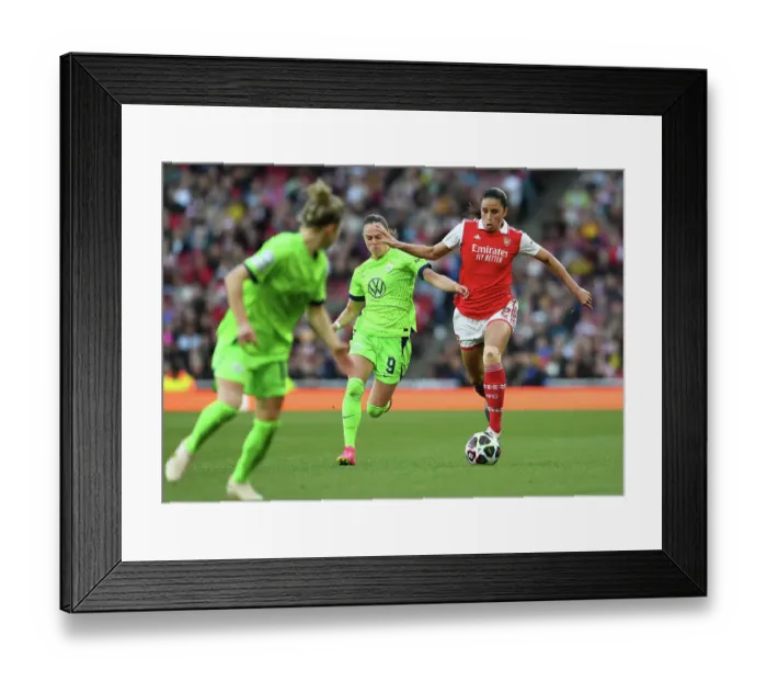 Framed Print : Arsenal vs. VfL Wolfsburg: A Champion's Semifinal Showdown in Women's UEFA Champions League (2022-23)