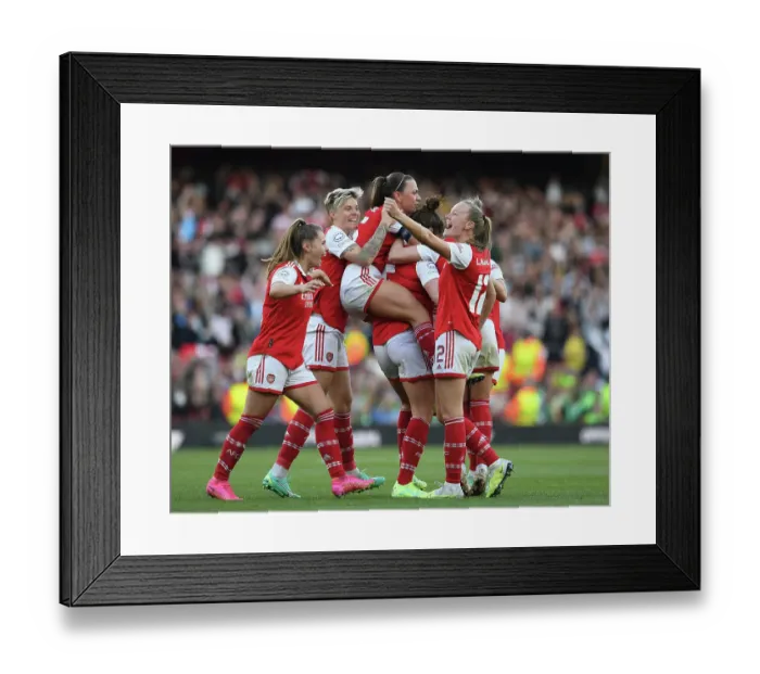 Framed Print : Arsenal Women's Champions League Semifinal: Beattie Scores Double, Team Celebrates Victory Over VfL Wolfsburg (2022-23) Framed Print : Arsenal Women's Champions League Semifinal: Beattie Scores Double, Team Celebrates Victory Over VfL Wolfsburg (2022-23)
