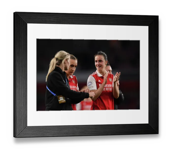 Framed Print : Arsenal Women Celebrate Semifinals Victory over VfL Wolfsburg Framed Print : Arsenal Women Celebrate Semifinals Victory over VfL Wolfsburg