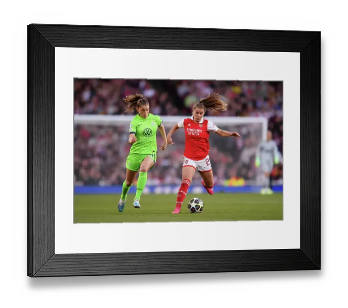 Framed Print : Arsenal vs. VfL Wolfsburg: A Tense Semifinal Showdown in the 2022-23 Women's Champions League