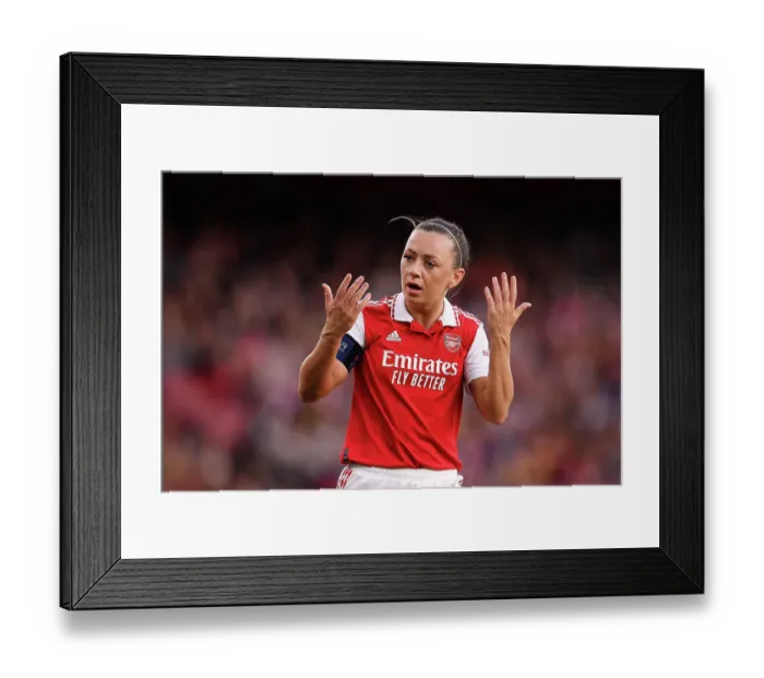 Framed Print : Arsenal's Katie McCabe Connects with Fans Amidst UEFA Women's Champions League Excitement Framed Print : Arsenal's Katie McCabe Connects with Fans Amidst UEFA Women's Champions League Excitement