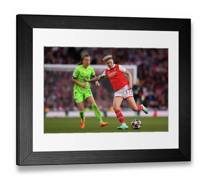 Framed Print : Arsenal vs. VfL Wolfsburg: Tense Moment in the UEFA Women's Champions League Semifinal Framed Print : Arsenal vs. VfL Wolfsburg: Tense Moment in the UEFA Women's Champions League Semifinal