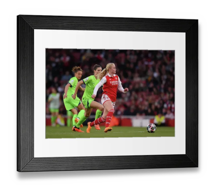 Framed Print : Arsenal vs. VfL Wolfsburg: A Tense Semifinal Showdown in the UEFA Women's Champions League
