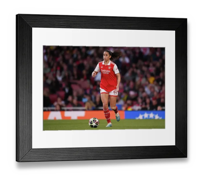 Framed Print : Arsenal Women vs. VfL Wolfsburg: UEFA Women's Champions League Semifinal at Emirates Stadium (2022-23)