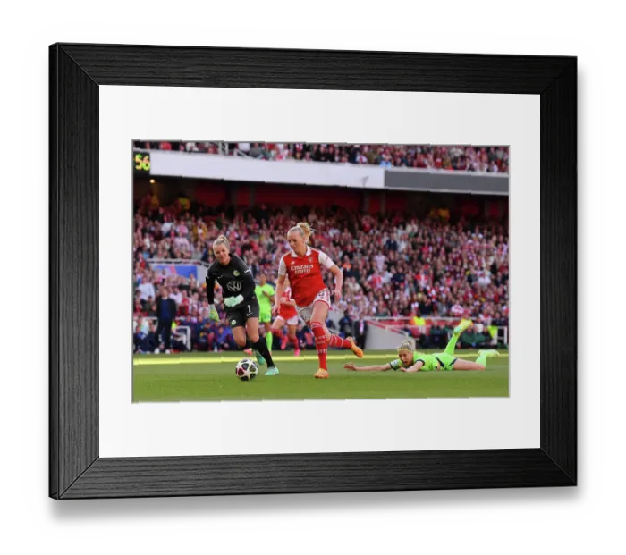 Framed Print : Stina Blackstenius Scores Historic First Goal for Arsenal in Champions League Semifinal vs. VfL Wolfsburg Framed Print : Stina Blackstenius Scores Historic First Goal for Arsenal in Champions League Semifinal vs. VfL Wolfsburg
