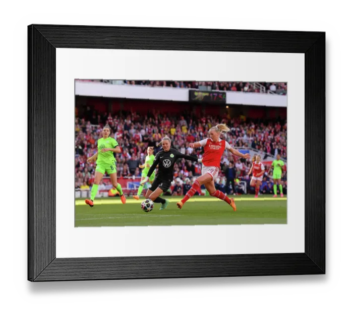 Framed Print : Stina Blackstenius Scores the Opener: Arsenal Women's Champion League Semifinal vs. VfL Wolfsburg Framed Print : Stina Blackstenius Scores the Opener: Arsenal Women's Champion League Semifinal vs. VfL Wolfsburg