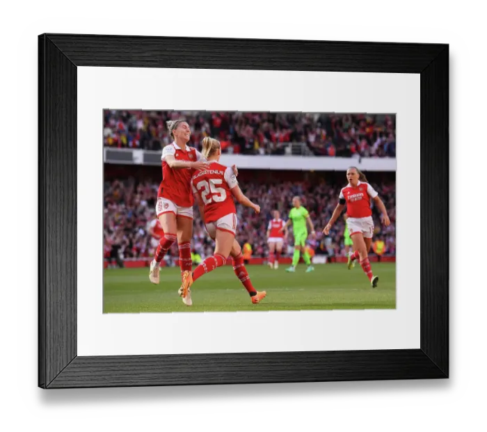 Framed Print : Arsenal Women's Historic European Victory: Stina Blackstenius Scores the Opener in Champions League Semifinal vs. VfL Wolfsburg Framed Print : Arsenal Women's Historic European Victory: Stina Blackstenius Scores the Opener in Champions League Semifinal vs. VfL Wolfsburg