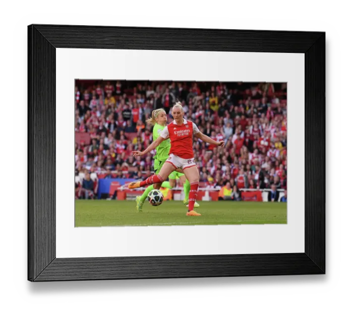 Framed Print : Disallowed Goal: Arsenal's Stina Blackstenius vs. VfL Wolfsburg in UEFA Women's Champions League Semifinal Framed Print : Disallowed Goal: Arsenal's Stina Blackstenius vs. VfL Wolfsburg in UEFA Women's Champions League Semifinal