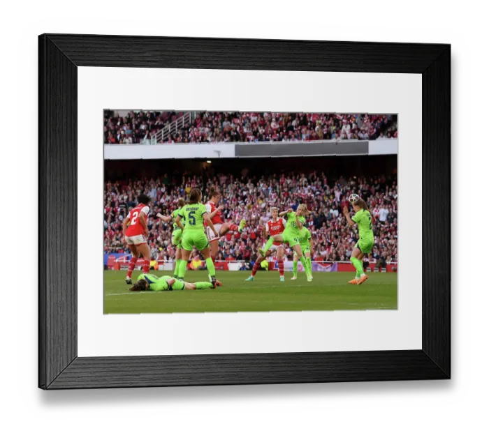 Framed Print : Arsenal Women's Champion League Journey: Beattie Scores Under Pressure in the Semi-Finals Framed Print : Arsenal Women's Champion League Journey: Beattie Scores Under Pressure in the Semi-Finals