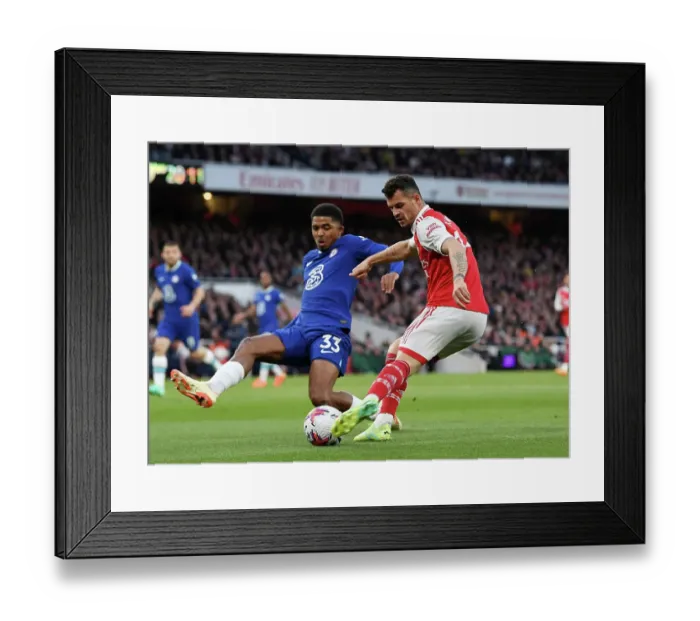 Framed Print : Clash at the Emirates: Arsenal vs. Chelsea, Premier League 2022-23 - Xhaka vs. Fofana Battle