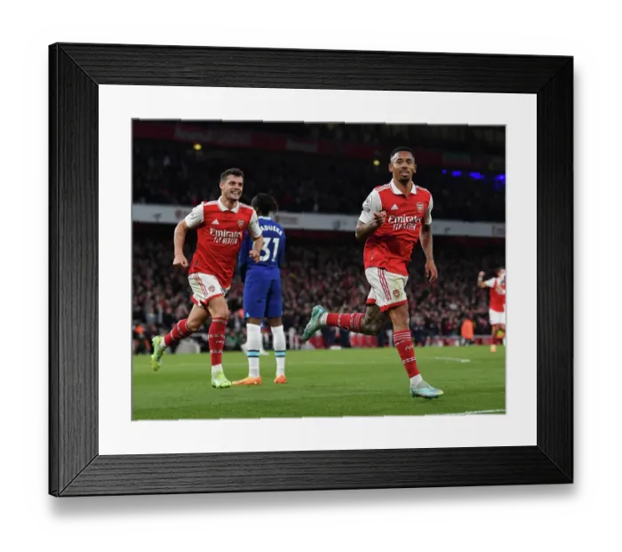 Framed Print : Gabriel Jesus Hat-trick: Arsenal's Unforgettable Victory over Chelsea in the 2022-23 Premier League