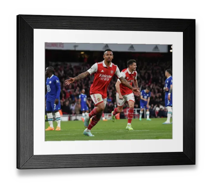 Framed Print : Gabriel Jesus Hat-trick: Thrilling Arsenal Victory over Chelsea in the 2022-23 Premier League Framed Print : Gabriel Jesus Hat-trick: Thrilling Arsenal Victory over Chelsea in the 2022-23 Premier League