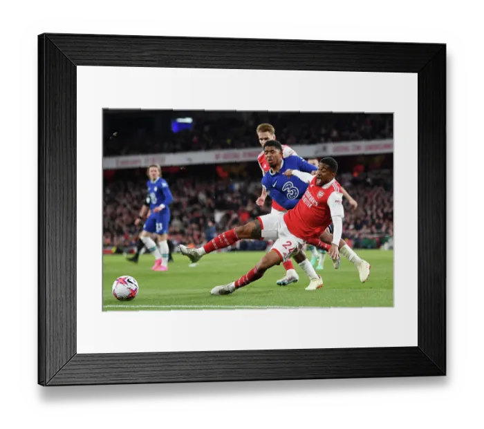 Framed Print : Intense Rivalry: Nelson vs. Fofana Clash - Arsenal vs. Chelsea in the Premier League (2022-23) Framed Print : Intense Rivalry: Nelson vs. Fofana Clash - Arsenal vs. Chelsea in the Premier League (2022-23)