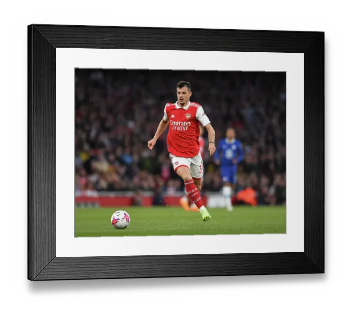 Framed Print : Granit Xhaka: In Action for Arsenal Against Chelsea, Premier League 2022-23 Framed Print : Granit Xhaka: In Action for Arsenal Against Chelsea, Premier League 2022-23