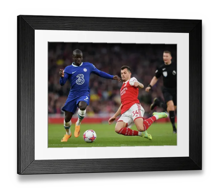 Framed Print : Arsenal vs. Chelsea: Intense Battle between Xhaka and Kante in the 2022-23 Premier League Framed Print : Arsenal vs. Chelsea: Intense Battle between Xhaka and Kante in the 2022-23 Premier League