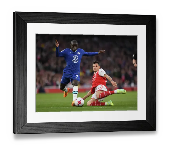 Framed Print : Clash of Titans: Xhaka vs. Kante - Arsenal vs. Chelsea, Premier League 2022-23