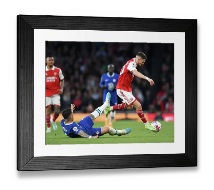 Framed Print : Intense Rivalry: Jorginho vs. Fernandez Battle in Arsenal vs. Chelsea Premier League Showdown (2022-23) Framed Print : Intense Rivalry: Jorginho vs. Fernandez Battle in Arsenal vs. Chelsea Premier League Showdown (2022-23)