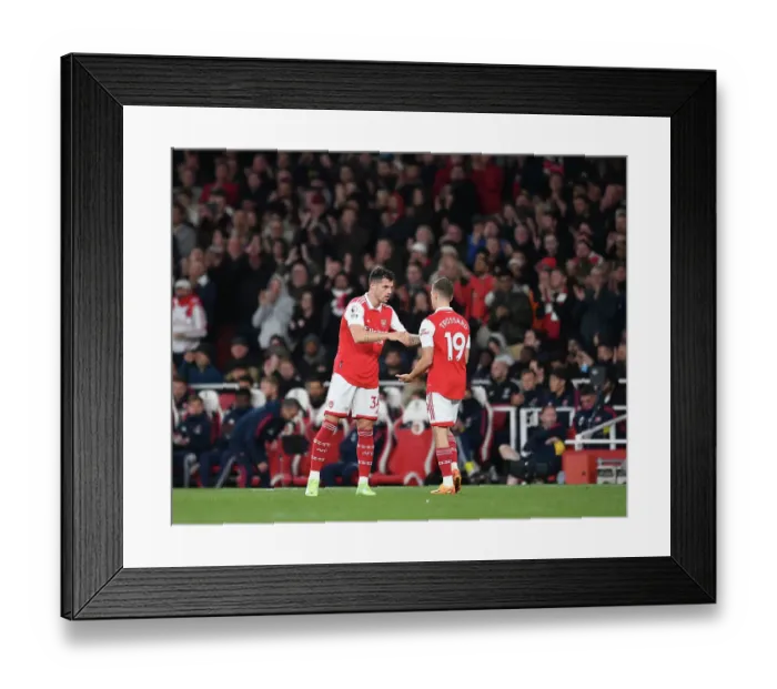 Framed Print : Arsenal FC vs Chelsea FC: Xhaka and Trossard in Action during the 2022-23 Premier League Clash at Emirates Stadium Framed Print : Arsenal FC vs Chelsea FC: Xhaka and Trossard in Action during the 2022-23 Premier League Clash at Emirates Stadium