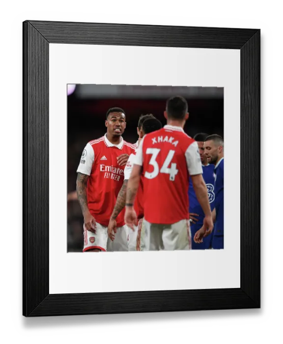 Framed Print : Arsenal's Gabriel Magalhaes Goes Head-to-Head with Chelsea in Premier League Battle Framed Print : Arsenal's Gabriel Magalhaes Goes Head-to-Head with Chelsea in Premier League Battle
